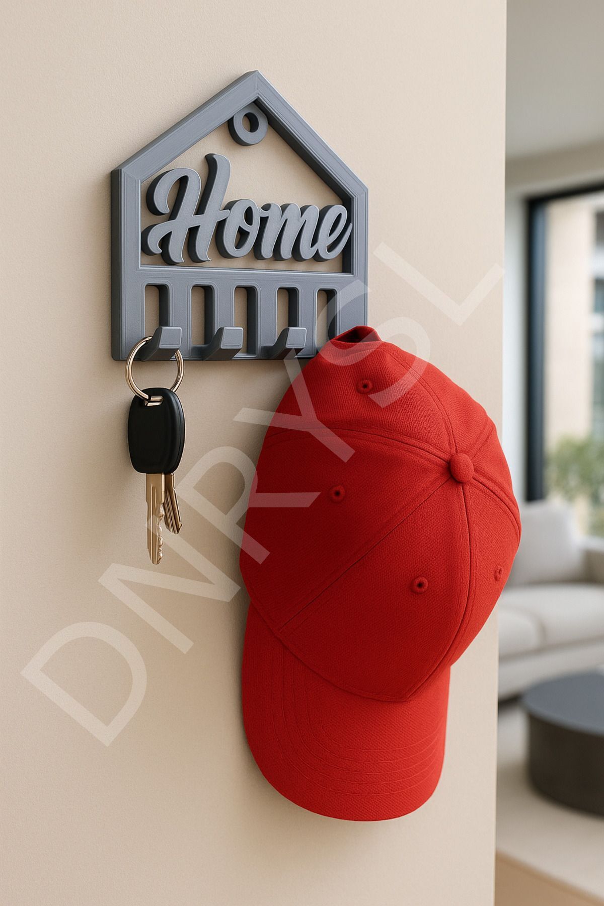 Dekoratif Açılır Kapanır Anahtar Askı Home Detay 15 X 15 Cm