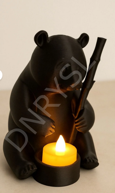 Dekoratif TeaLight Mum Hediyeli Ayı Panda