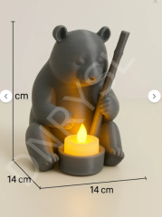Dekoratif TeaLight Mum Hediyeli Ayı Panda
