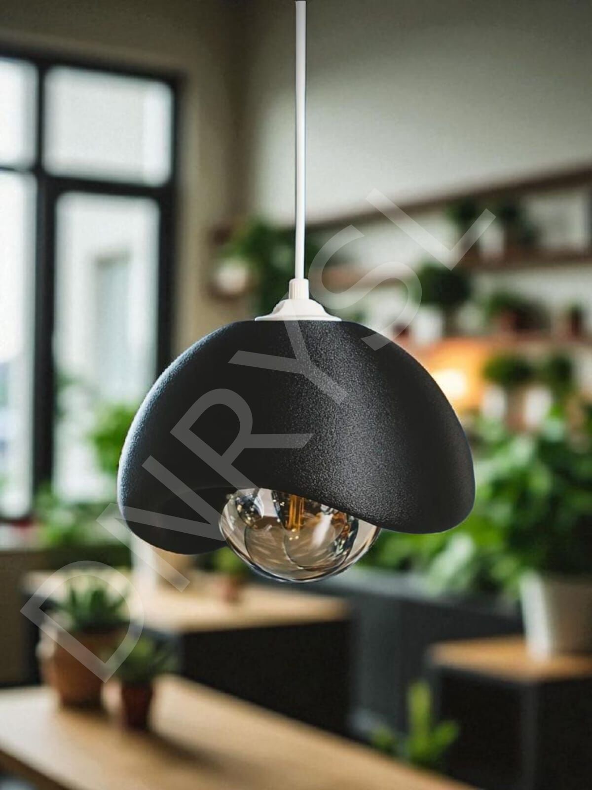 Noir Sphere Dekoratif Siyah Modern Kum Dokulu Sarkıt Avize – Led Uyumlu, Ampül Hediyeli