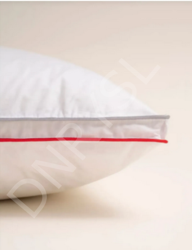 Çift Renk Premium Kırmızı Gri Biyeli Kaz Tüyü Yastık 50x70 Cm, Ortopedik & Ergonomik Uyku Yastığı