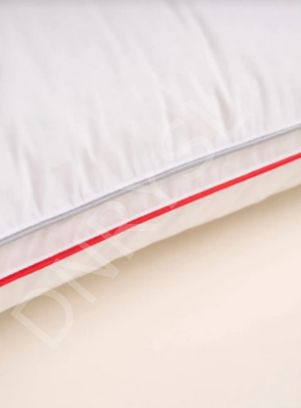 Çift Renk Premium Kırmızı Gri Biyeli Kaz Tüyü Yastık 50x70 Cm, Ortopedik & Ergonomik Uyku Yastığı