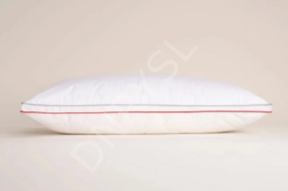 Çift Renk Premium Kırmızı Gri Biyeli Kaz Tüyü Yastık 50x70 Cm, Ortopedik & Ergonomik Uyku Yastığı