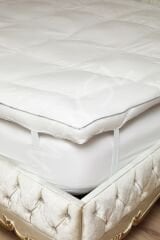 %100 Kaz Tüyü Dolgulu Soft Yatak Pedi Topper Çift Kişilik