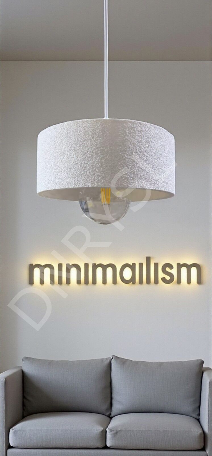 Bohem Dekoratif Beton Sarkıt Avize, PLA Malzeme, Modern ve Minimal Tasarım, Salon ve Mutfak İçin