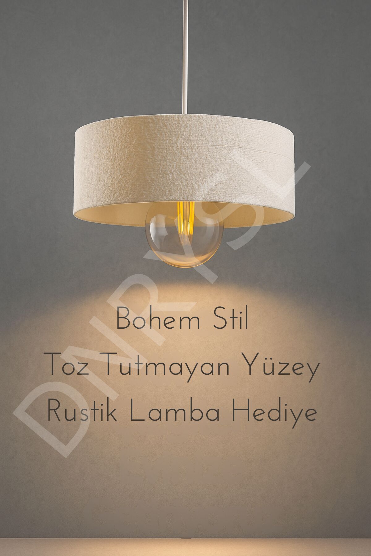 Bohem Dekoratif Beton Sarkıt Avize, PLA Malzeme, Modern ve Minimal Tasarım, Salon ve Mutfak İçin