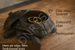 TURTLE BOX Kaplumbağa Tasarımlı Takı Kutusu ve Dekoratif Organizer, Biblo
