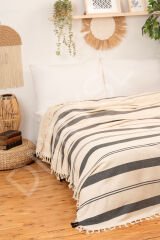 %100 Doğal Pamuk 160x220 cm. Yumuşak Tek Kişilik Pike, Çok Amaçlı Örtü