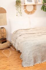 %100 Doğal Pamuk 200x240 cm. Yumuşak Çift Kişilik Pike, Çok Amaçlı Örtü