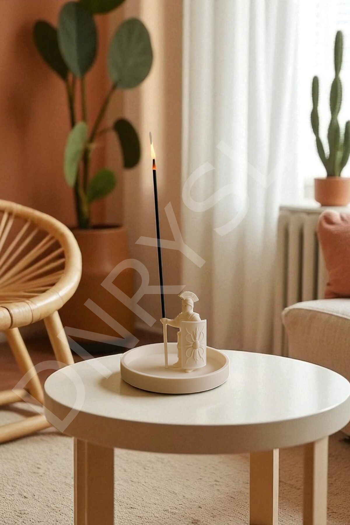 Dekoratif Biblo Roma Tütsülük Beyaz Siyah Modern 9 X 13 Cm Krem