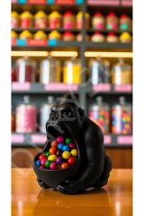 Goril Figürlü Dekoratif Obje, Çok Amaçlı Saklama Kabı, Atıştırmalık, Sabunluk, Biblo