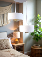 İkili Oval Beton Sarkıt Avize – Modern Beton Kaplama, E27 Duylu, Rustik Ampul Hediyeli